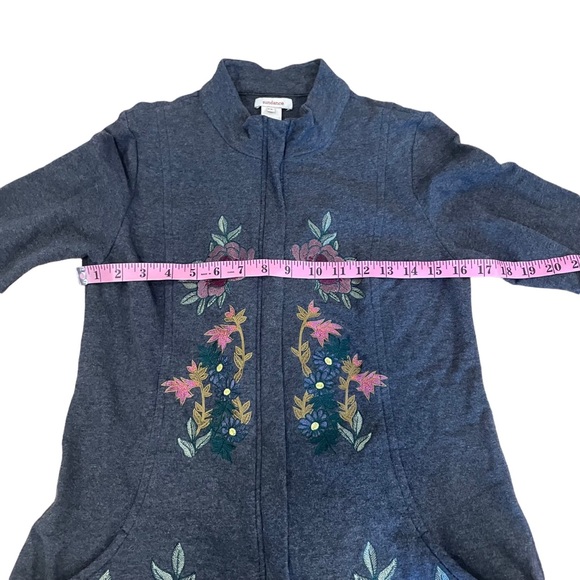 Sundance Gray Floral Embroidered Long Jacket - Picture 8 of 10